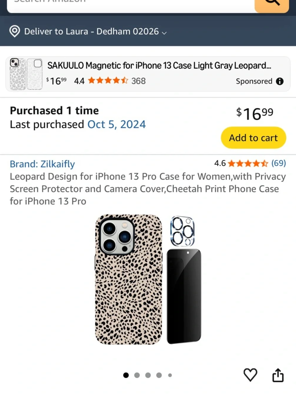 Leopard Print Phone Case for iPhone 13 Pro